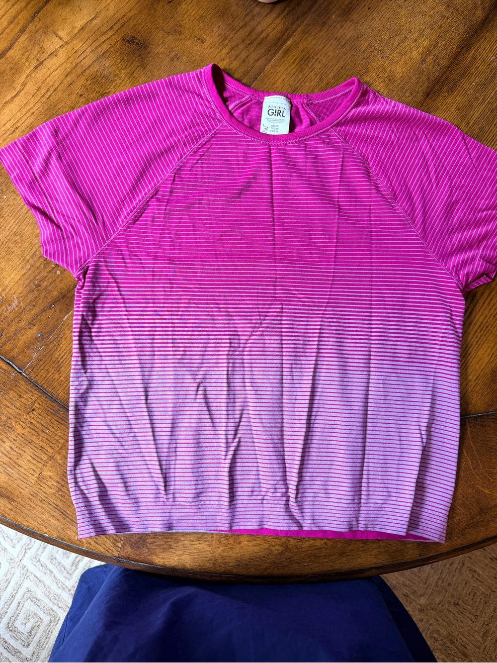 Athleta Girl Hot Pink Striped Tee